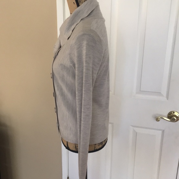 Theory Gray Kila Preen Moto Cardigan button up collar Jacket L - Picture 4 of 10